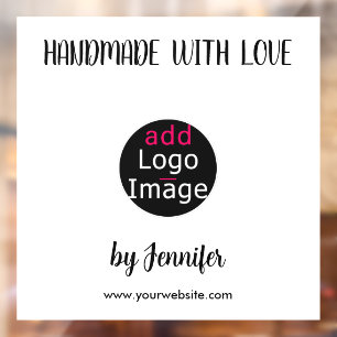Handmade With Love Professional Customizable Window Cling