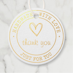 Handmade With Love real foil Product Tag