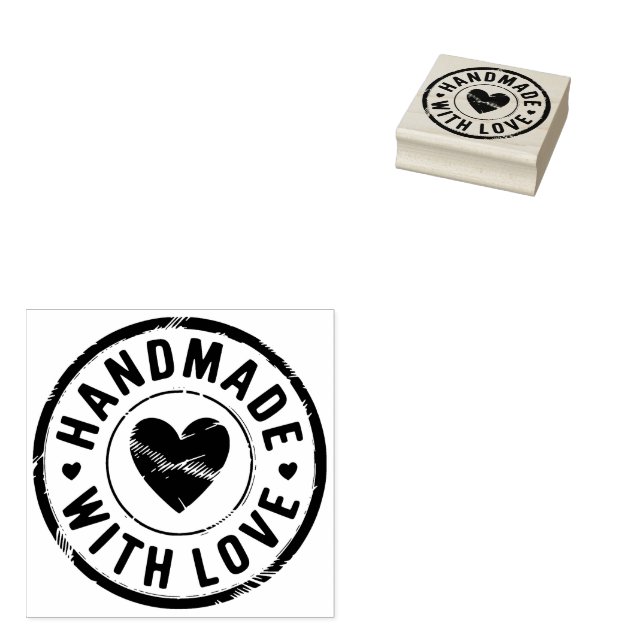 Handmade With Love Rubber Stamp (Stamped)