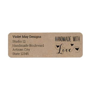 Handmade with Love Rustic Kraft Return Address