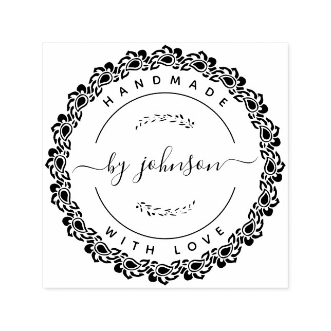 Handmade With Love Rustic  Self-inking Stamp (Design)