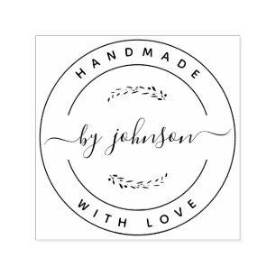 Handmade With Love Rustic  Self-inking Stamp