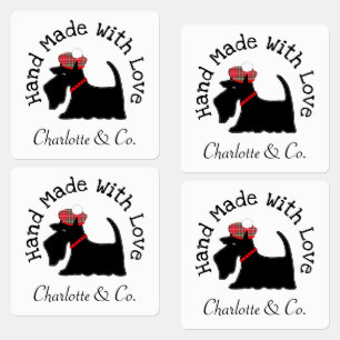 Handmade With Love Scottie Dog Cute Personalized
