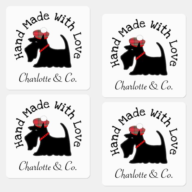 Handmade With Love Scottie Dog Cute Personalized (Group)