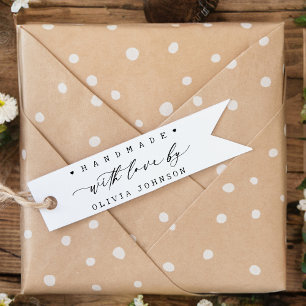 Handmade with Love Script Heart Personalized  Self-inking Stamp