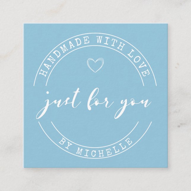 Handmade With Love Script Thank You Card (Front)