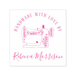 Handmade With Love | Sewing Machine & Custom Name Self-inking Stamp