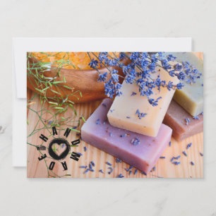 Handmade With Love Sign Soap Maker Lavender Trendy Thank You Card