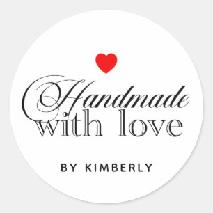 Handmade with Love Simple Classic Round Sticker
