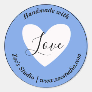 Handmade with Love, Simple Small Business Classic Round Sticker
