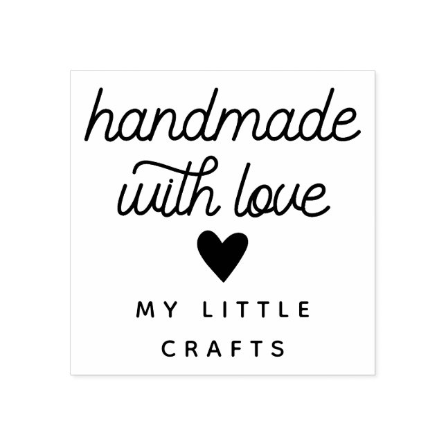 Handmade With Love Small Business Branding Rubber Stamp (Imprint)