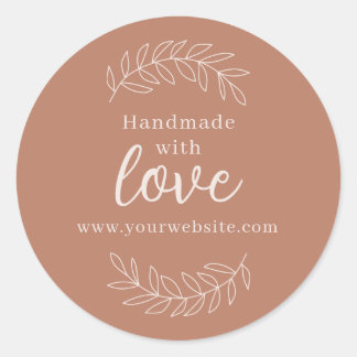 Handmade With Love small business Classic Round Sticker
