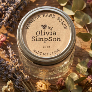 Handmade with Love Small Business Personalized Classic Round Sticker