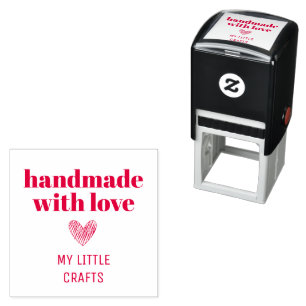 Handmade With Love Small Business Typography  Self Self-inking Stamp