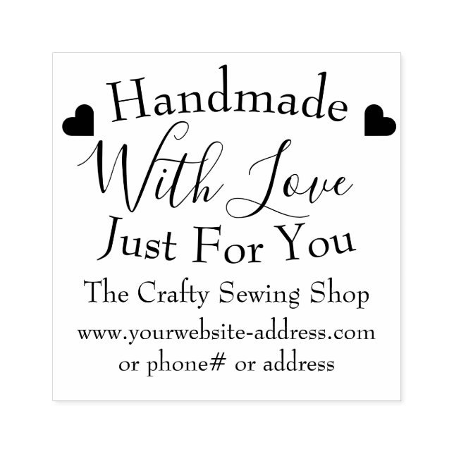 Handmade With Love Small Craft Business Supplies Rubber Stamp (Imprint)