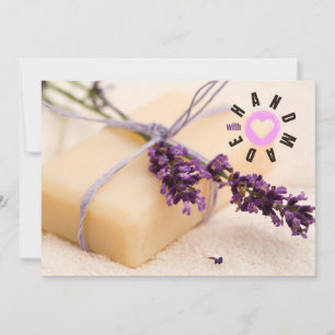 Handmade With Love Soap Maker Business Lavender Thank You Card