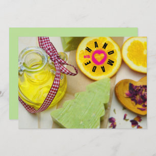 Handmade With Love Soap Maker Christmas Tree Lemon Thank You Card