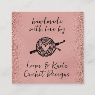 Handmade With Love Square Business Card