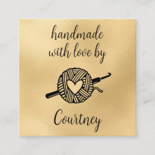 Handmade With Love Square Business Card