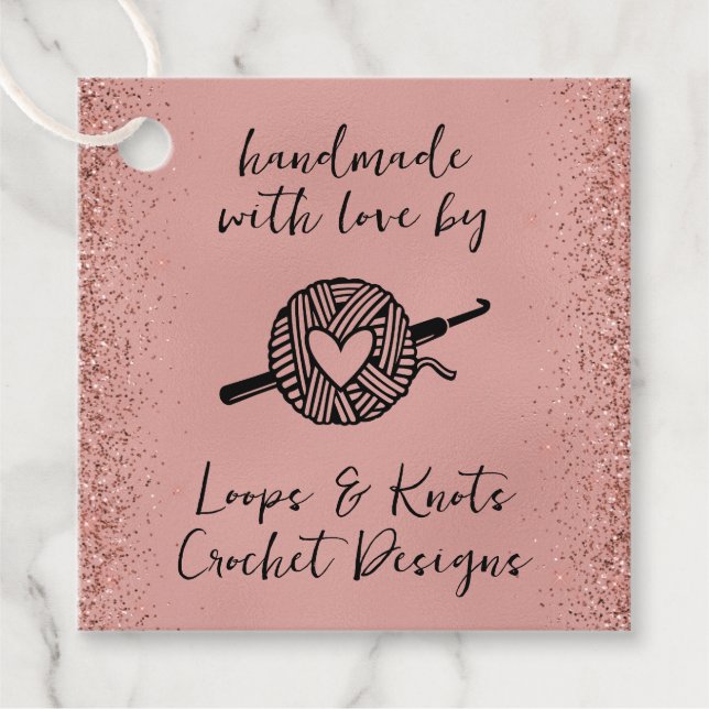 Handmade With Love Square Favour Tags (Front)
