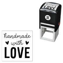Handmade With Love Square Self-Inking Rubber Stamp