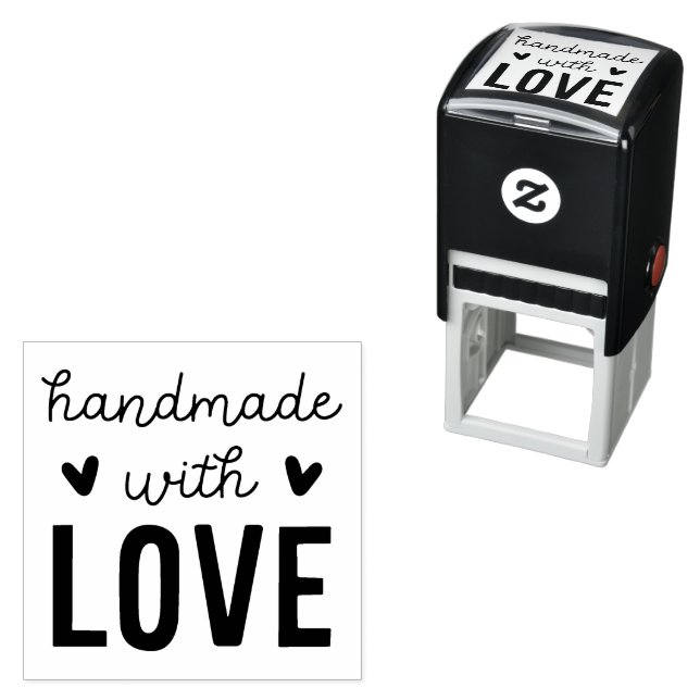 Handmade With Love Square Self-Inking Rubber Stamp (In Situ)