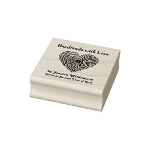 Handmade with Love Stamp Heart Name Personalized