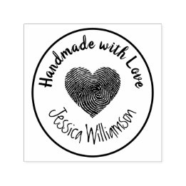Handmade with Love Stamp Heart Name Personalized