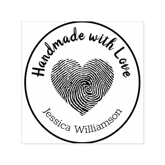 Handmade with Love Stamp Heart Name Personalized (Design)