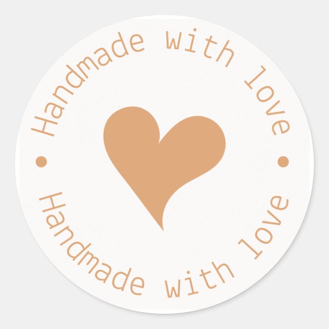 Handmade with Love Sticker - Heart (Front)