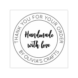Handmade with Love Thank You Business Self-inking Stamp