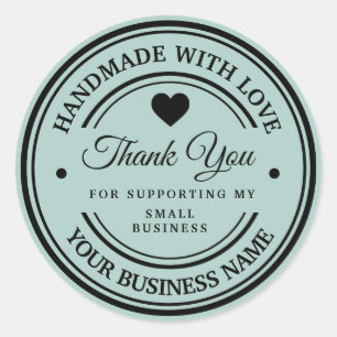 Handmade with love thank you classic round sticker