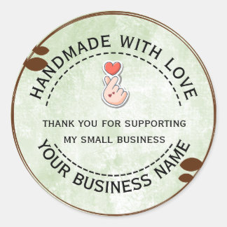 handmade with love | thank you for supporting  classic round sticker