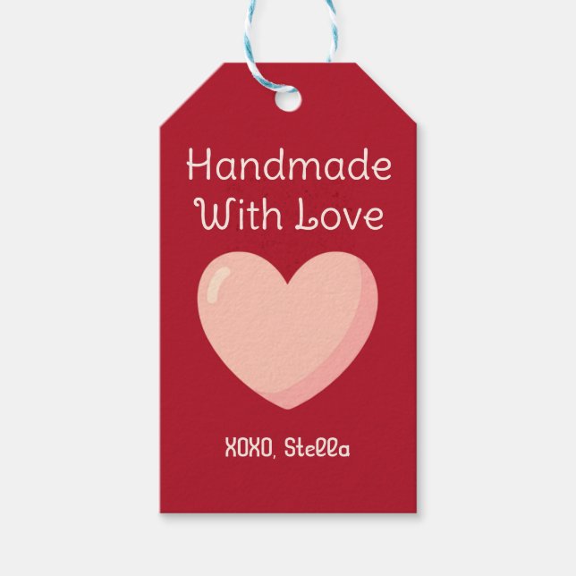 Handmade With Love Valentine Gift Tag (Front)