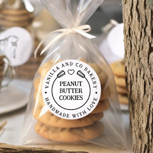 Handmade With Love Whisk Heart Bakery Business Classic Round Sticker