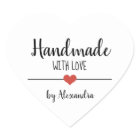Handmade with love white personalized 