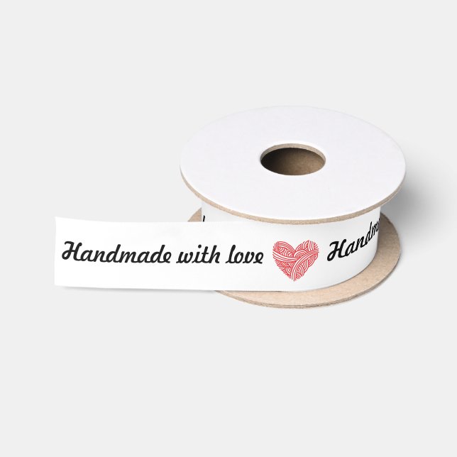 Handmade with Love Yarn Heart Crafts Satin Ribbon (Spool)