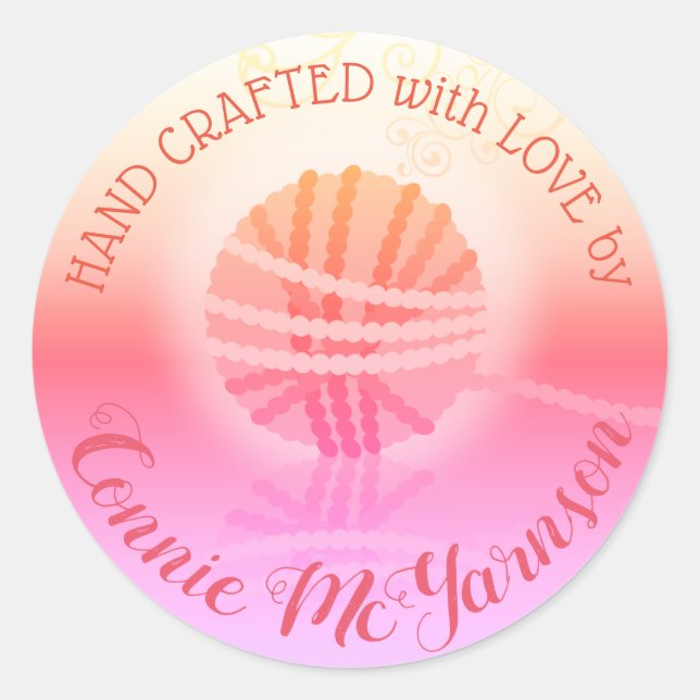 Handmade yarn crafts knitting crochet sticker (Front)