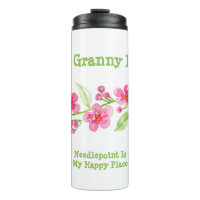 Handpainted Cherry Blossoms Granny Needlepoint