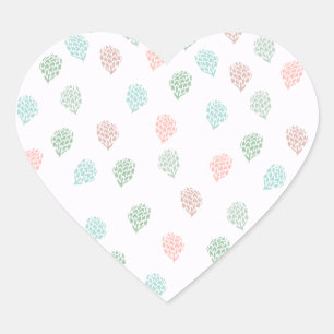 Handpainted Christmas Pine Cones Multicolor Heart Sticker