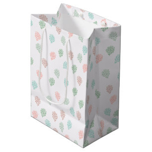 Handpainted Christmas Pine Cones Multicolor Medium Gift Bag