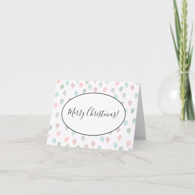 Handpainted Christmas Pine Cones Multicolor Note Card (Front)
