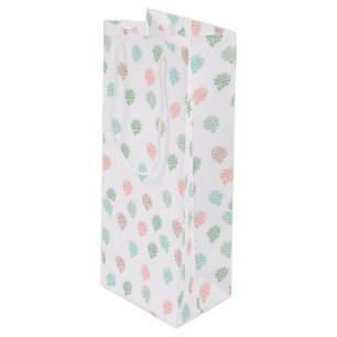 Handpainted Christmas Pine Cones Multicolor Wine Gift Bag