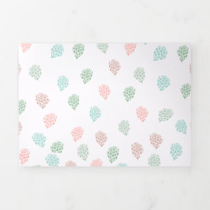 Handpainted Christmas Pine Cones Pastel Multicolor Tri-Fold Holiday Card