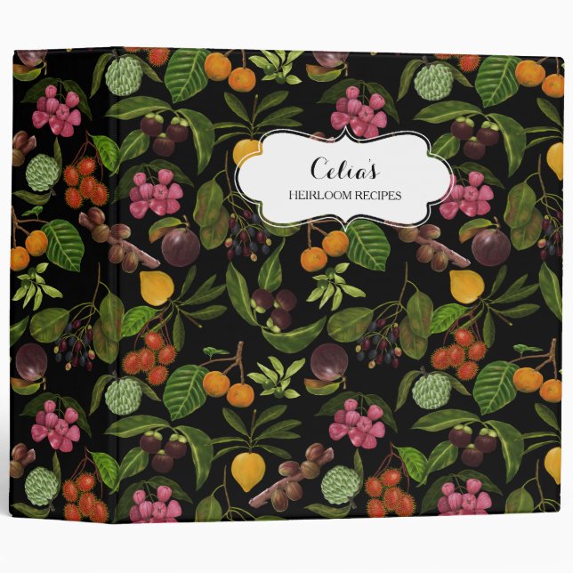 Handpainted Colourful Exotic Tropical Fruit Binder (Front/Spine)