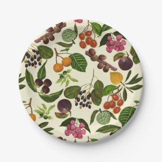 Handpainted Exotic Tropical Fruits Pattern Paper Plate