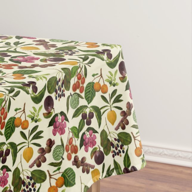 Handpainted Exotic Tropical Fruits Pattern Tablecloth (In Situ)