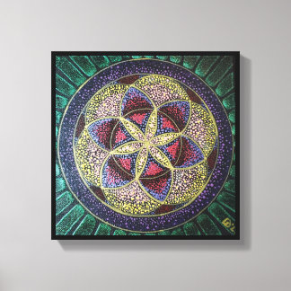 Handpainted Flower of Life Sacred Geometry Canvas Print