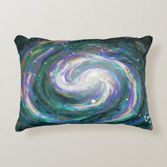 Handpainted Galaxy Decorative Pillow (Front)
