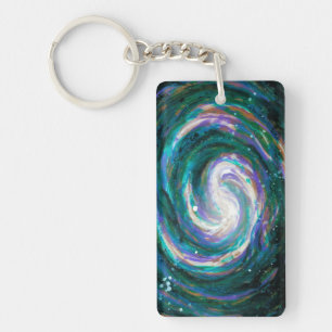 Handpainted Galaxy Keychain